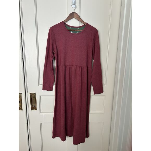 Vermont Country Store Reversible Peasant Dress Womens Size Medium Red Green - Picture 1 of 8